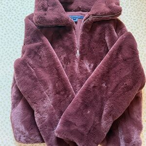French Connection Cozy Teddy Jacket in Deep Brown
